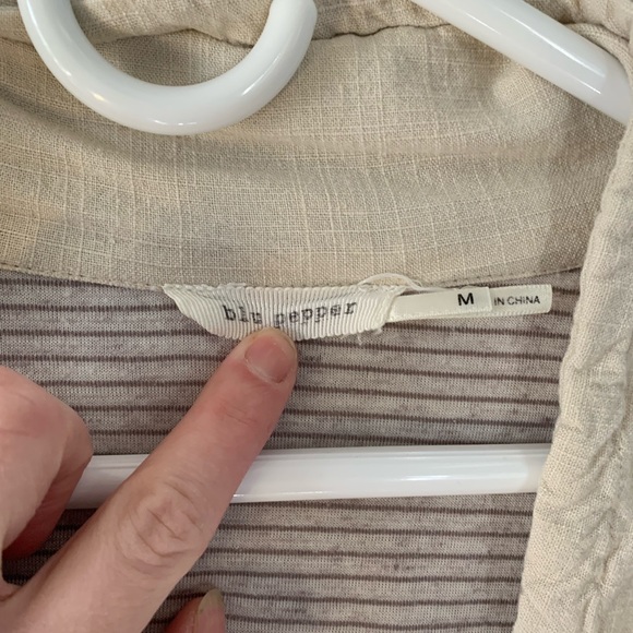 Blu Pepper colorblock linen utility jacket white/pink - Picture 3 of 6